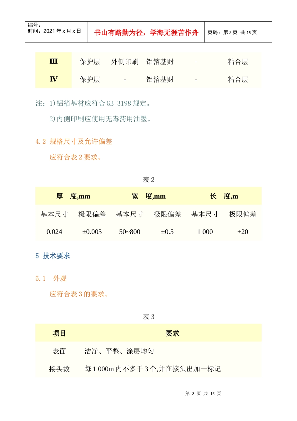 药品包装用铝箔GB12255-90_第3页