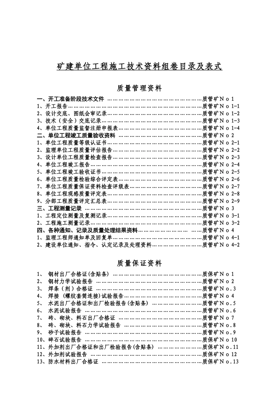 矿建单位工程资料移交模板_第2页