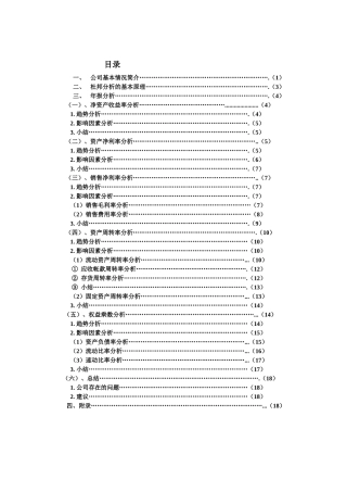 某某电器股份公司财务报表分析( 19)
