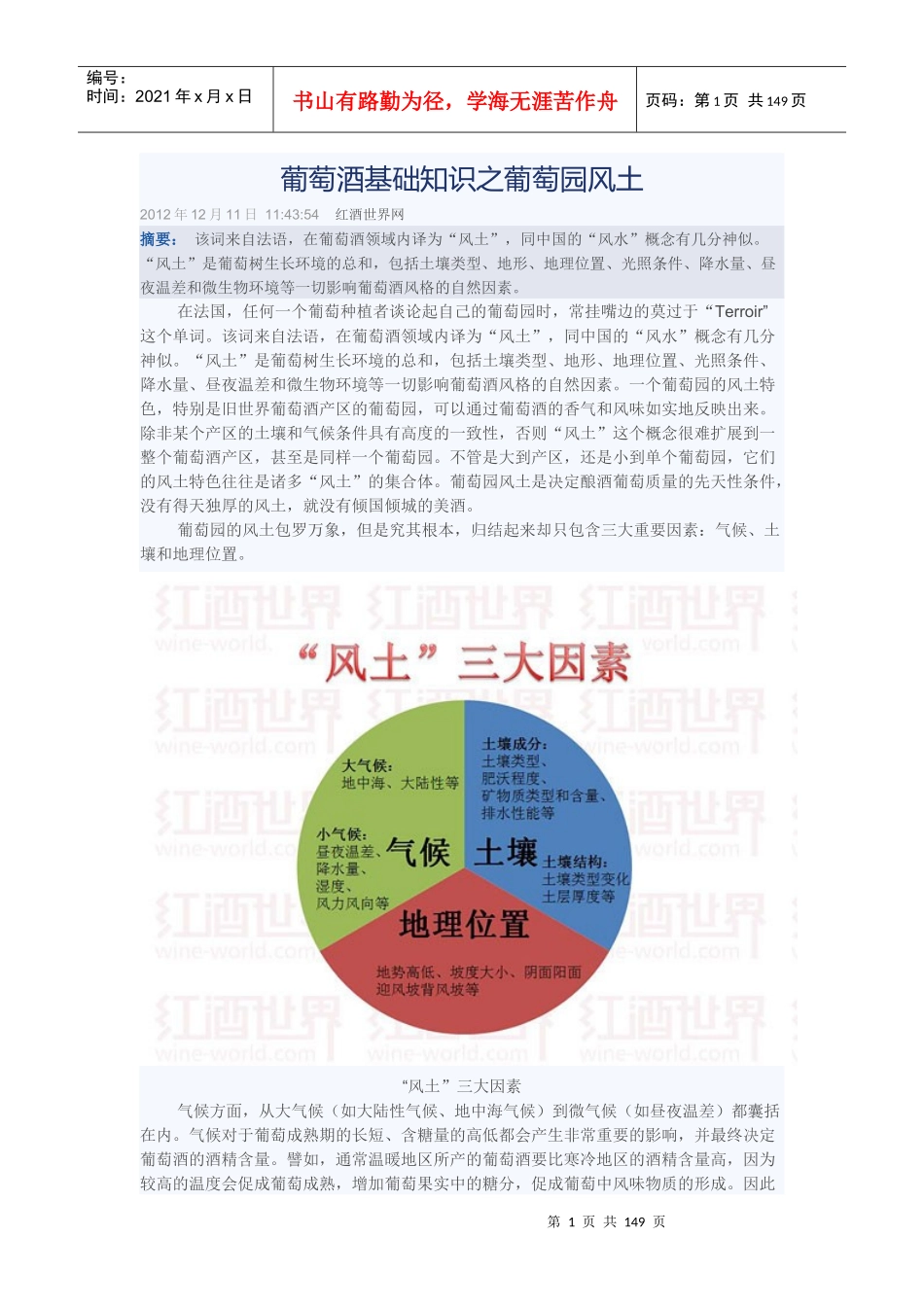 葡萄酒基础知识培训_第1页