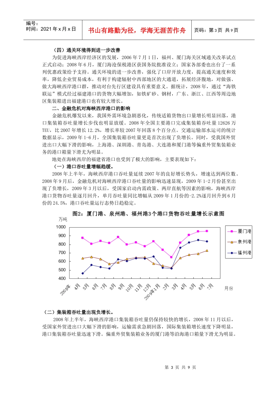 金融危机对海峡西岸港口发展的影响及对策_第3页