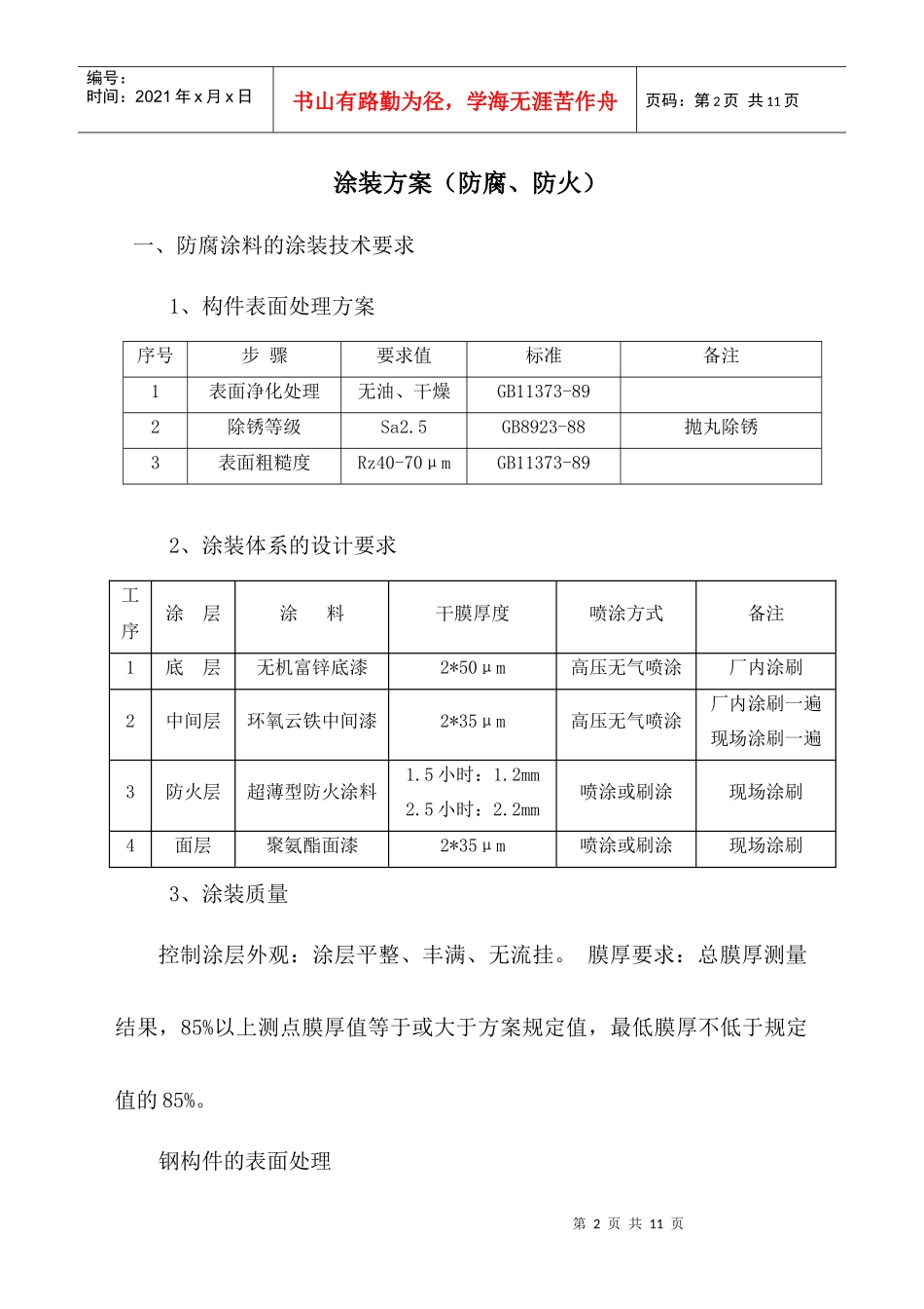 防腐涂装工程施工组织设计与施工方案_第2页