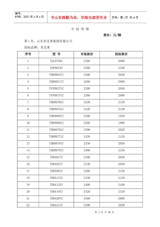 电动车中标明细