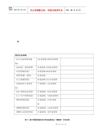 第十三届中国国际模具技术与设备展览会“精模奖”