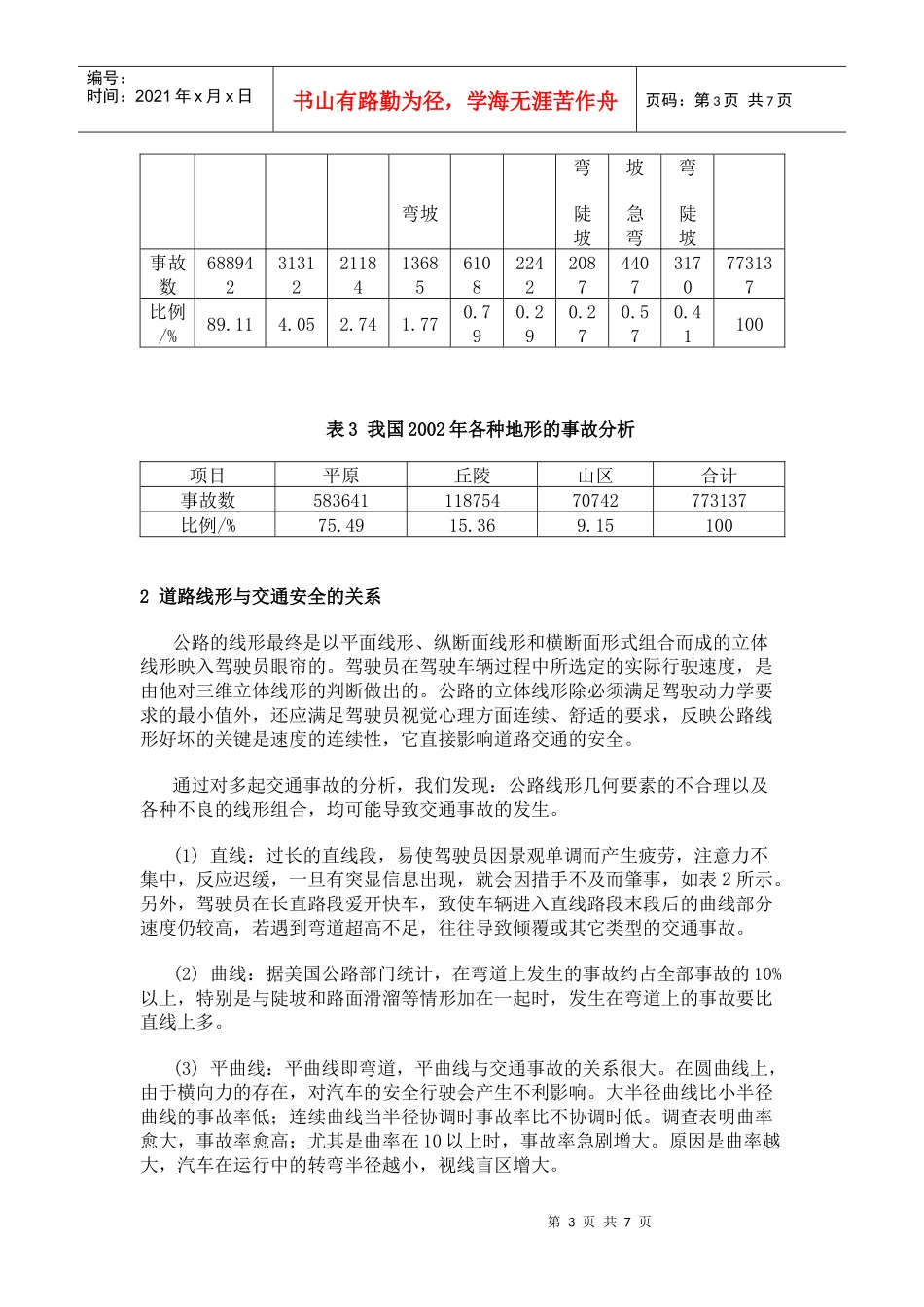 道路几何线性对交通安全的分析_第3页