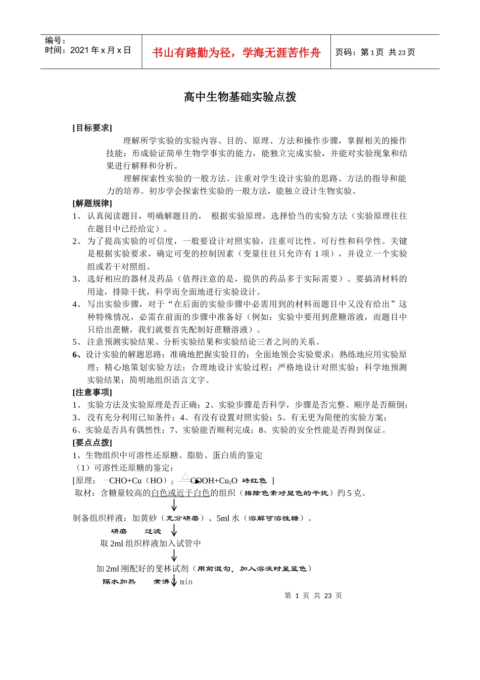 高中生物基础实验点拨_第1页