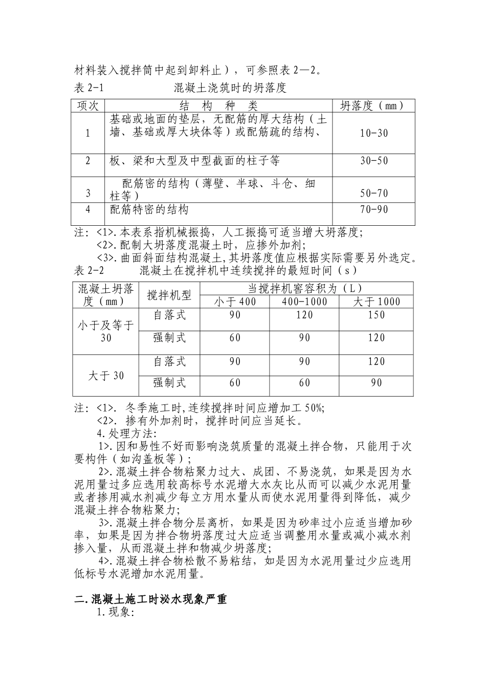 混凝土常见问题分析及处理意见_第2页