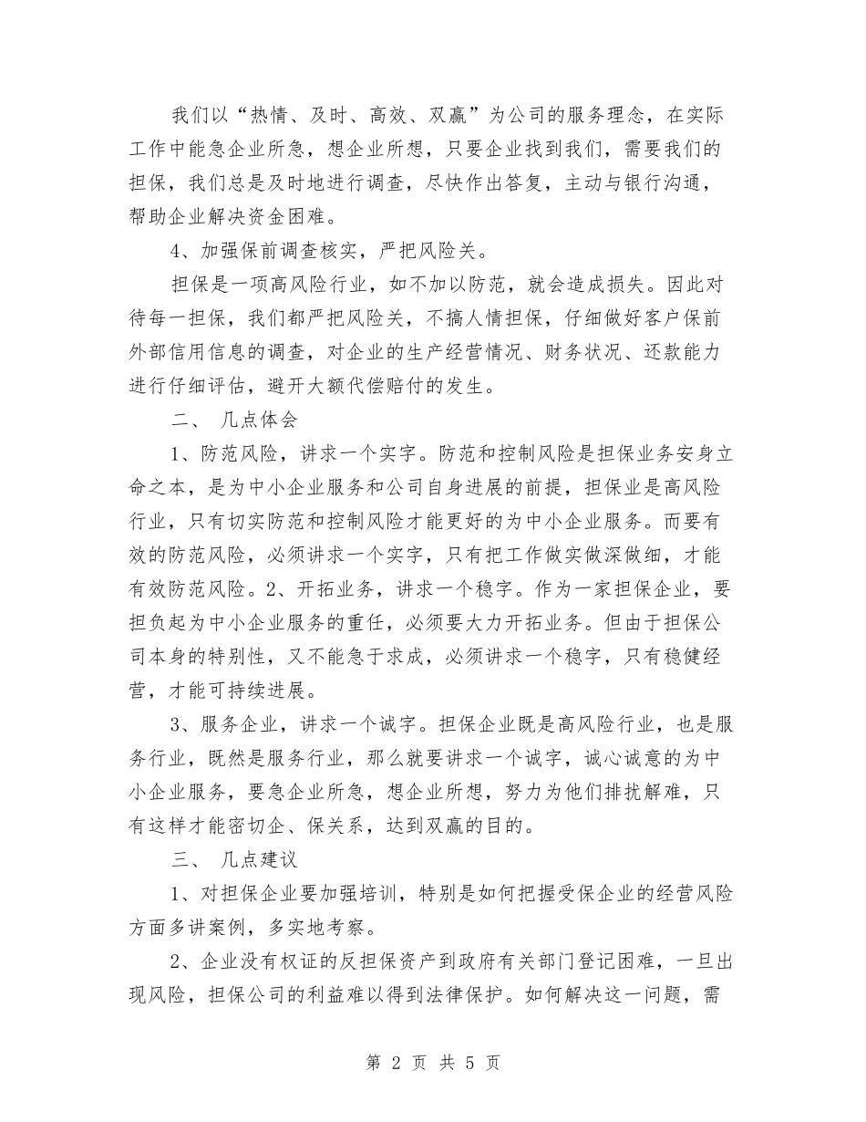 2024担保公司年度小结与2024担保公司年终工作小结范文汇编_第2页