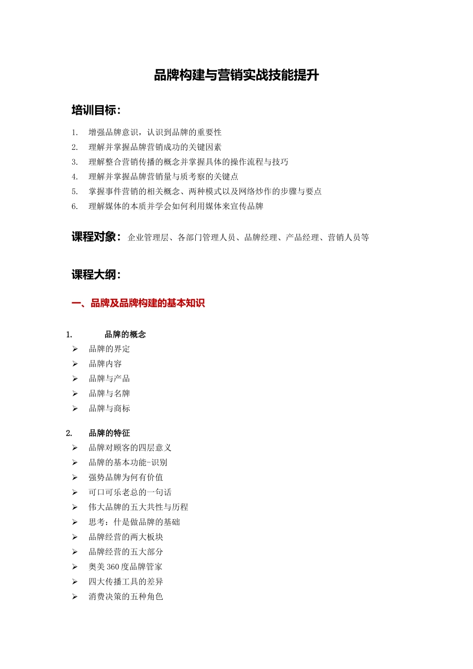 品牌构建与营销实战提升训练_第1页