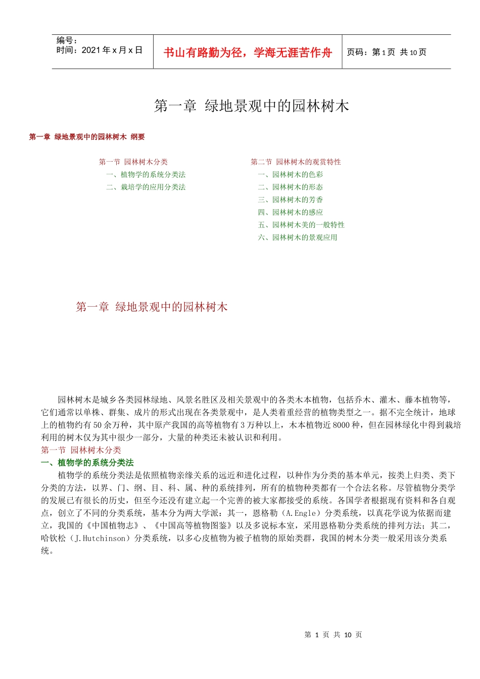 第1章某地产景观中的园林树木(扬州大学)_第1页