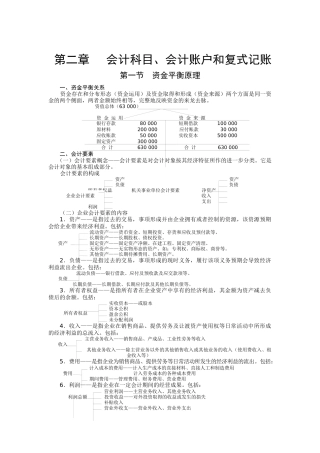 会计科目、会计账户与复式记账