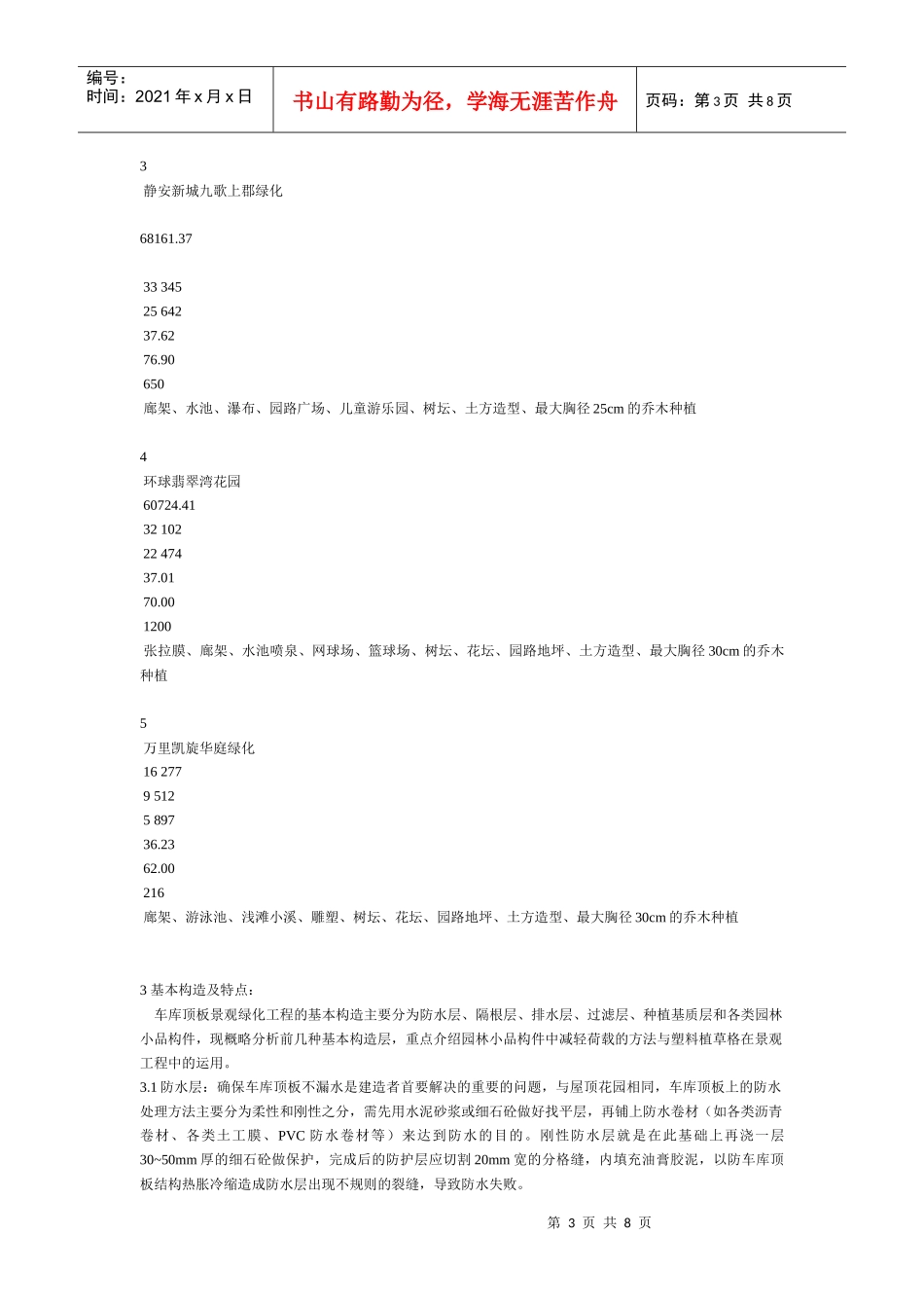 车库顶绿化景观工程在高档住宅区中的运用与探讨_第3页
