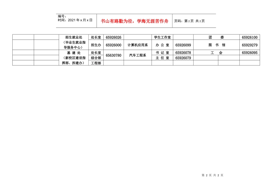 重庆电子工程职业学院办公电话表doc-重庆电子工程职业学_第2页