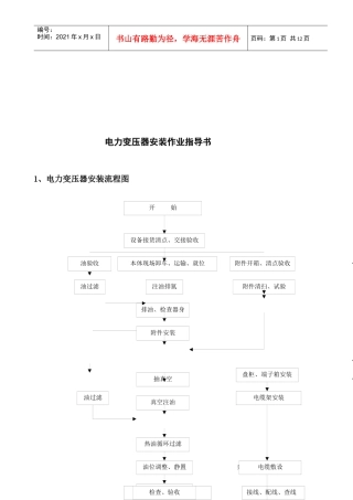 电力变压器安装作业必备指导书