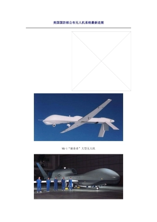 美国国防部公布无人机系统最新进展