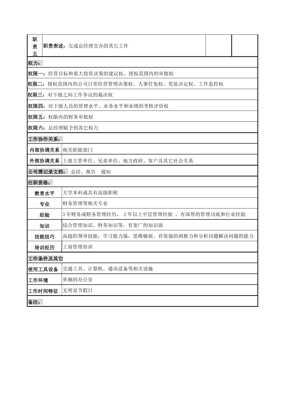 电力公司总会计师岗位说明书_第2页