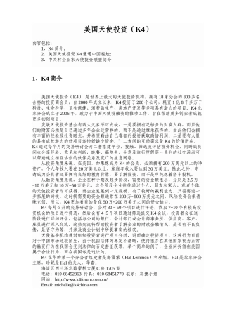 美国天使投资(K4)