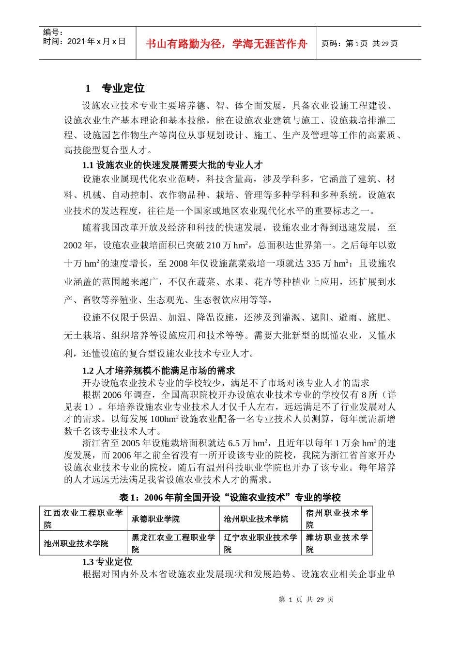 设施农业技术专业建设方案_第3页