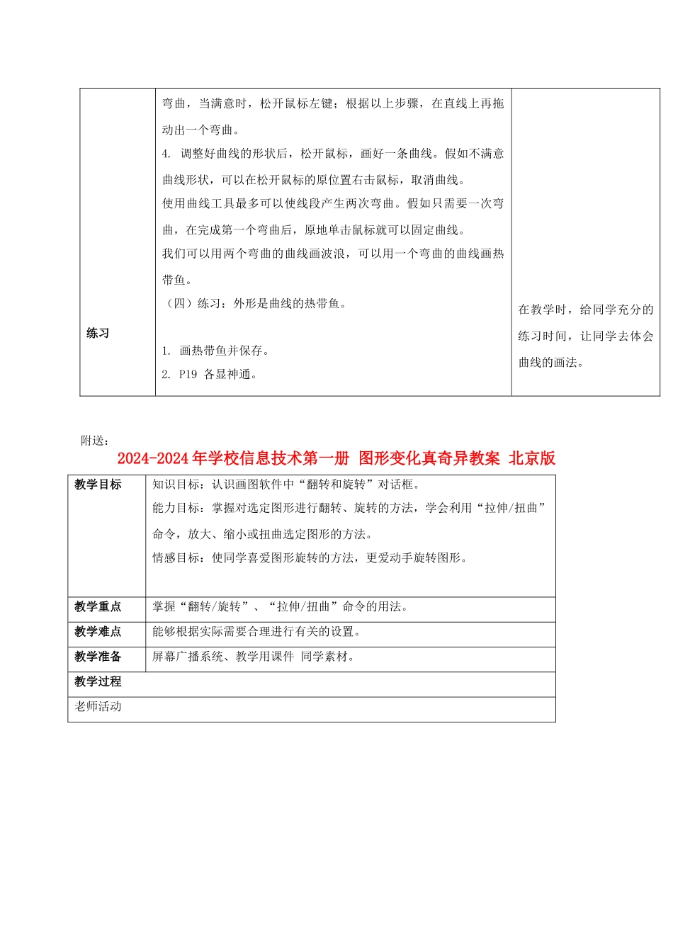2024-2024年小学信息技术第一册-千姿百态的热带鱼教案-清华版_第2页