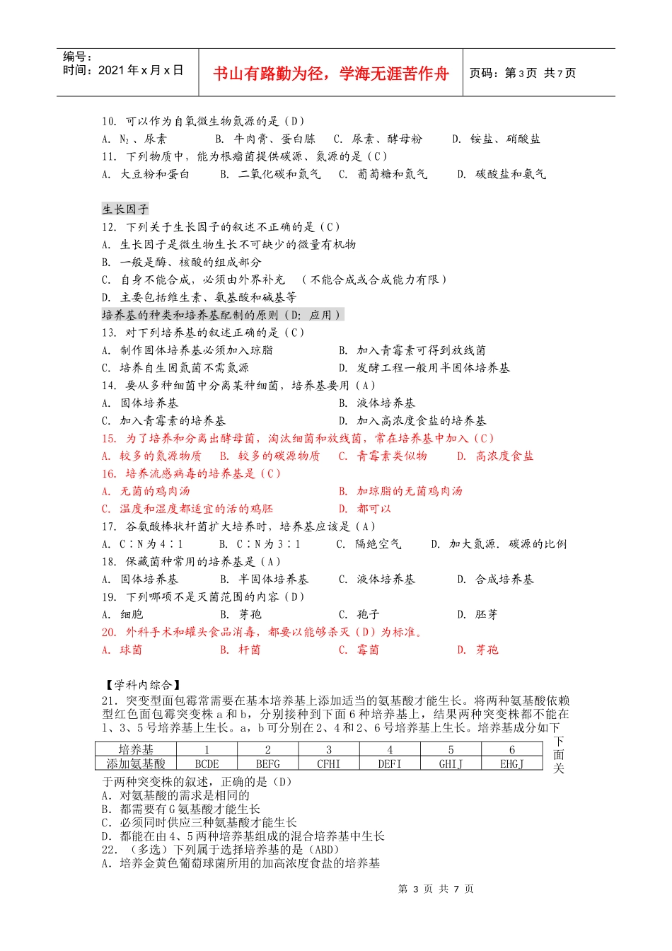 高中生物选修全一册微生物的营养、代谢和生长之微生物的营养_第3页