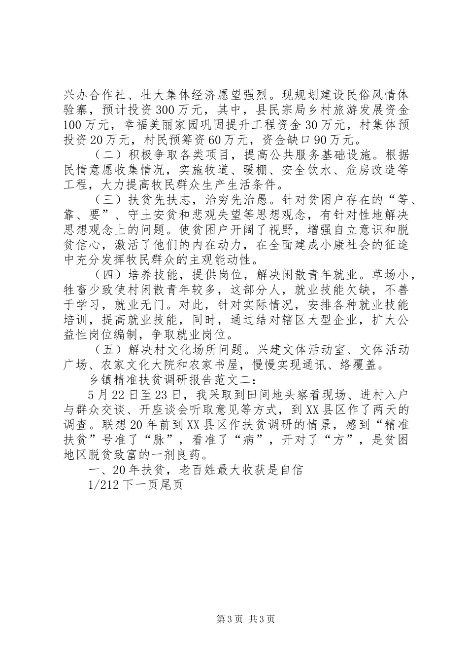 XX乡镇精准扶贫调研报告_第3页