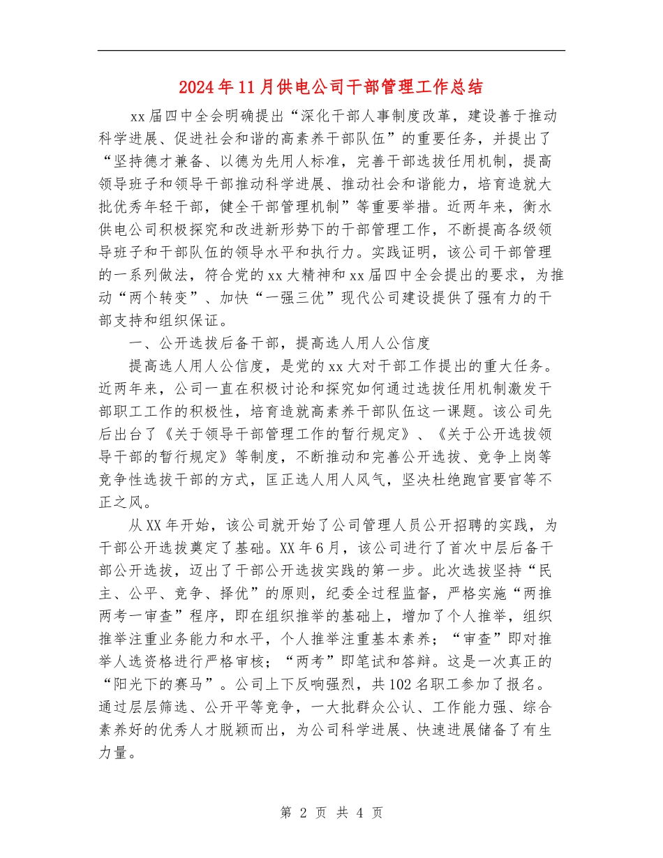 2024年11月供电公司干部管理工作总结_第2页