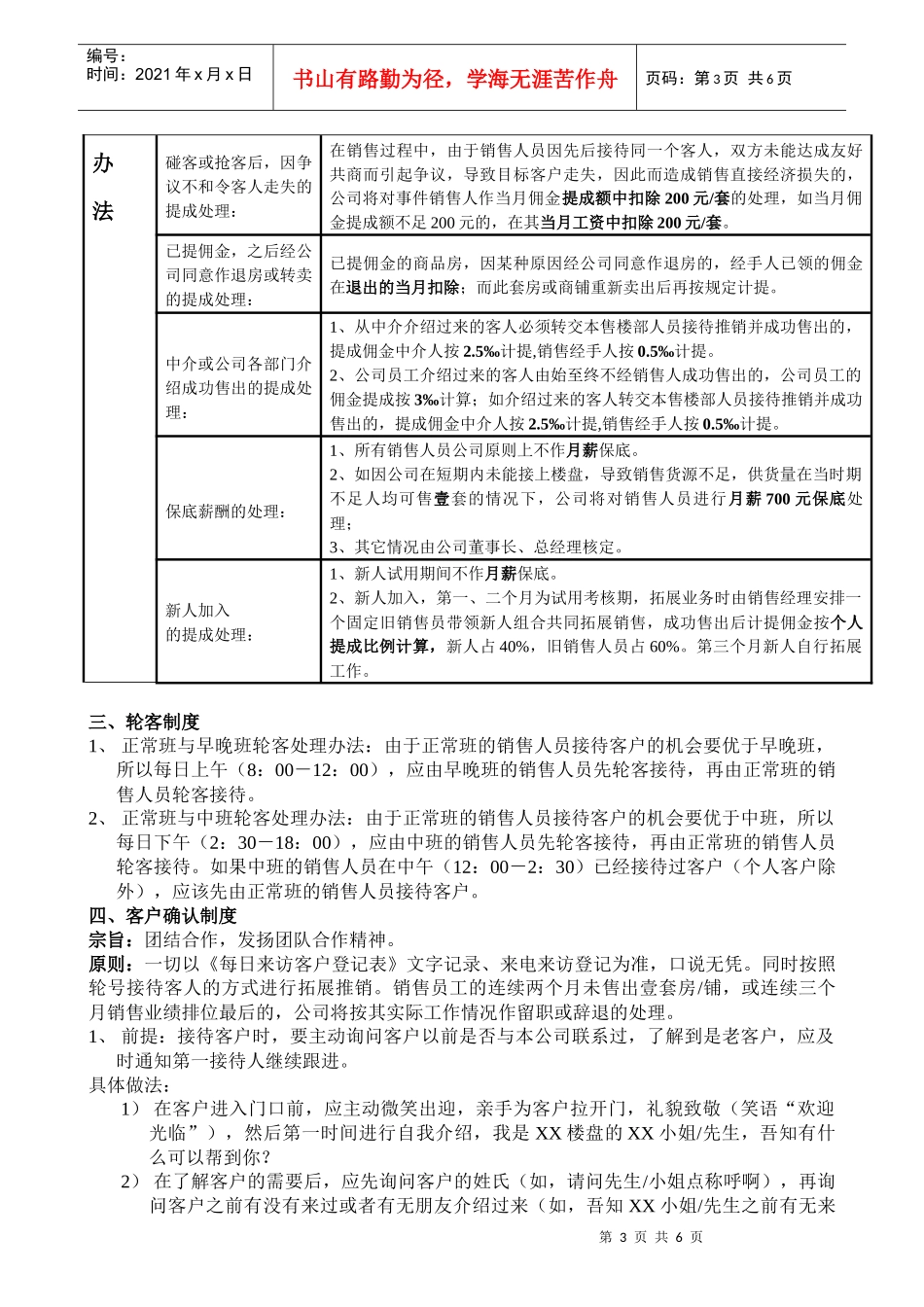 肇庆市進南房地产开发有限公司佣金提成制度_第3页