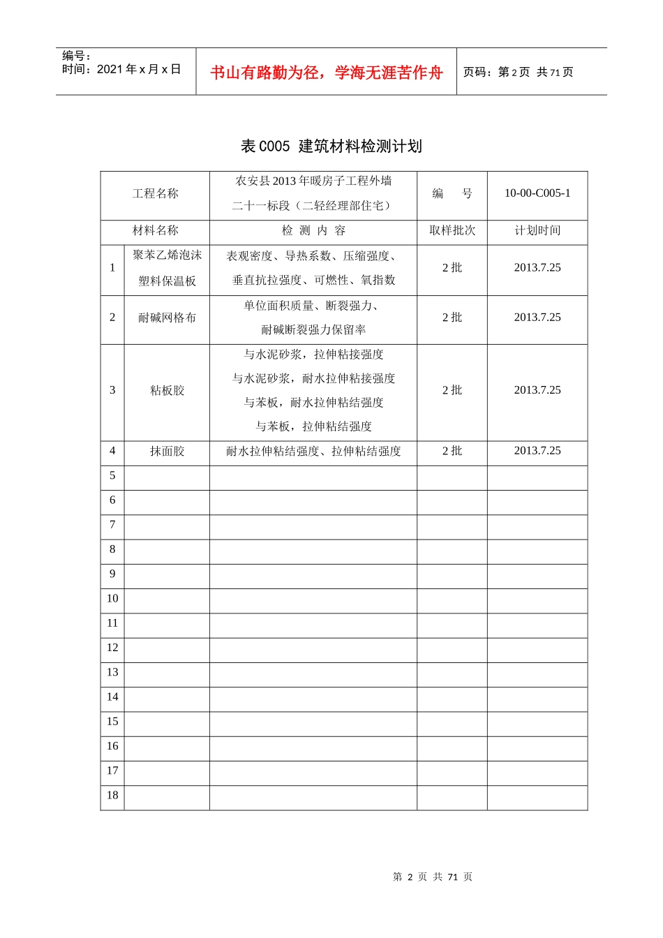 表C005建筑材料检测计划_第2页