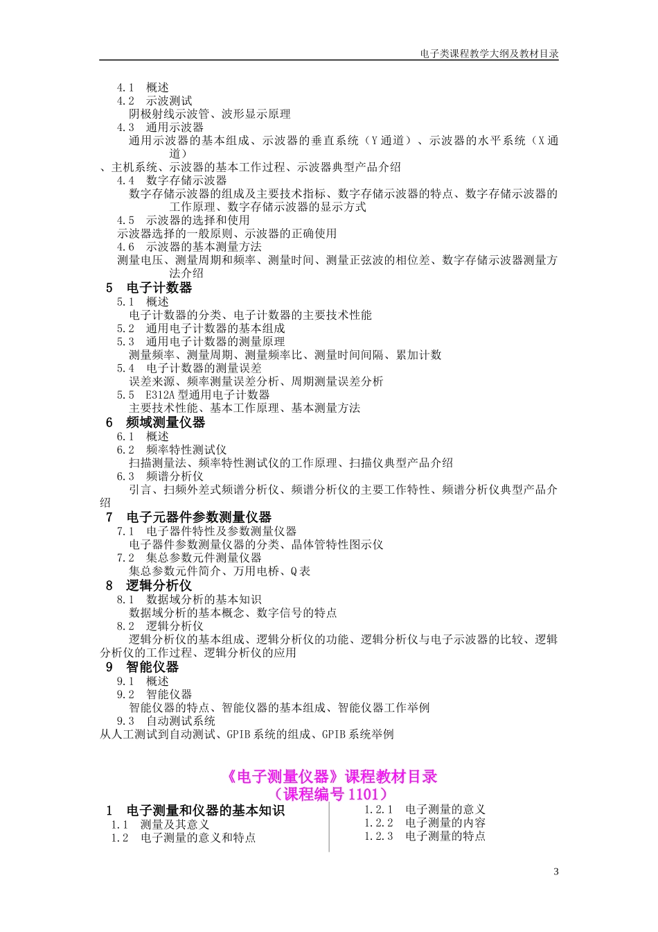 电子测量仪器课程教学大纲_第3页