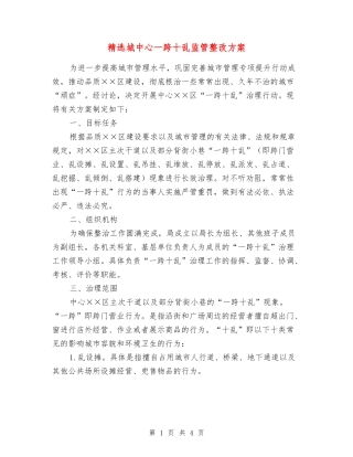 城中心一跨十乱监管整改方案