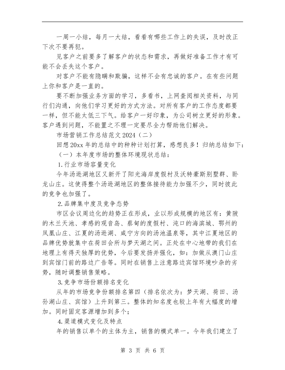 市场营销工作总结范文2024_第3页