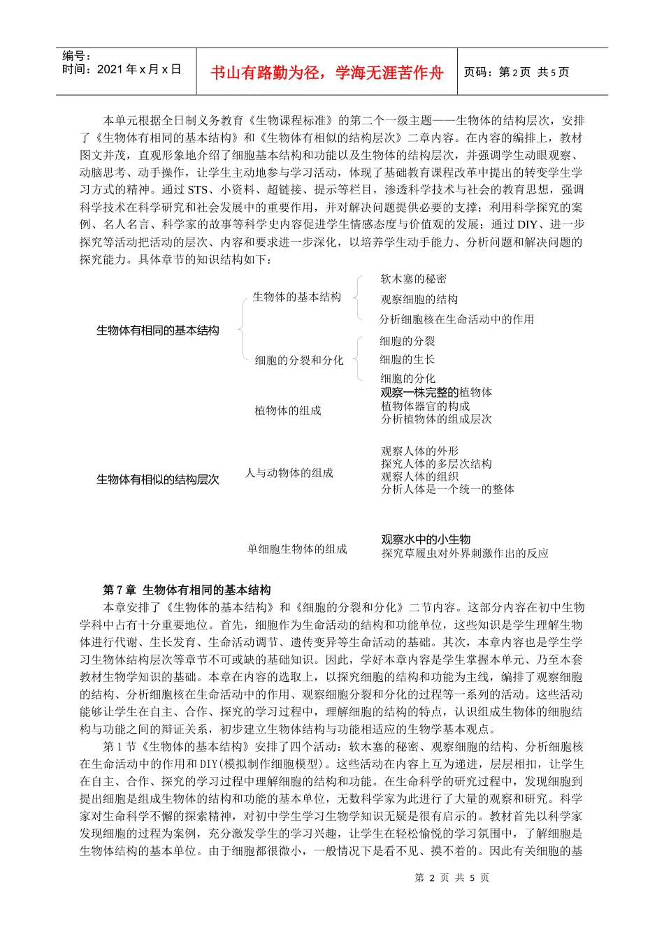 苏科版义务教育课程标准生物教材培训资料_第2页