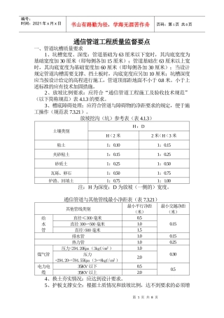 通信管道工程质量监督要点[1]