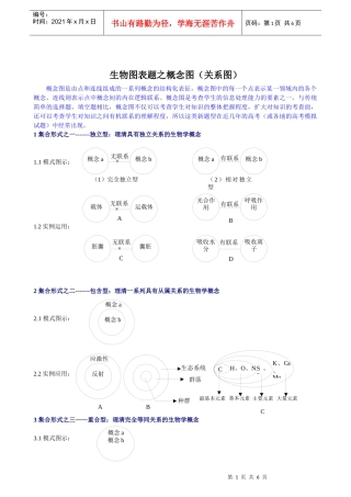 生物图表题之概念图(关系图)