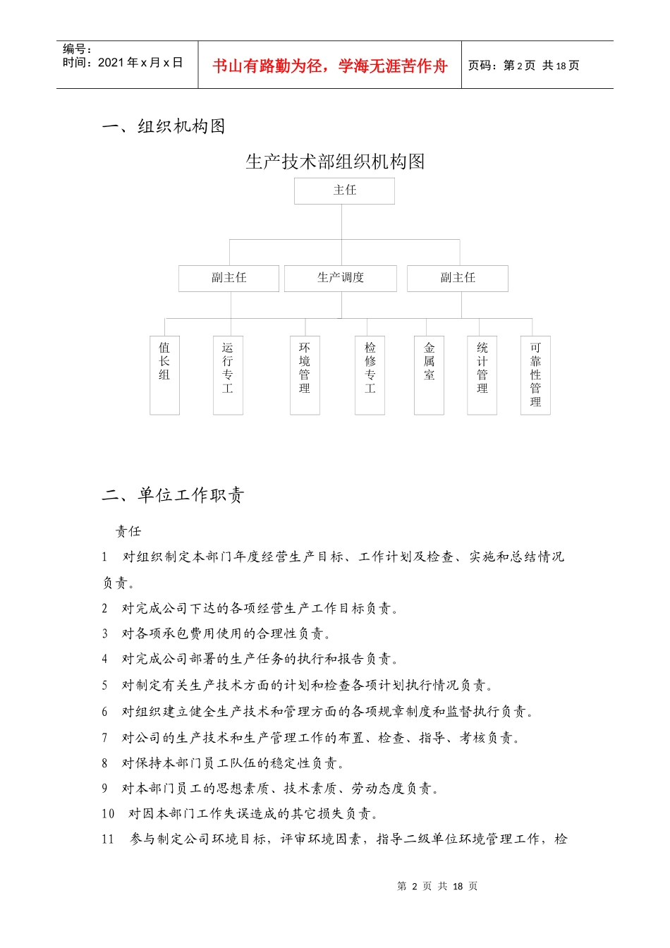 电力生产技术部岗位职责说明书_第2页
