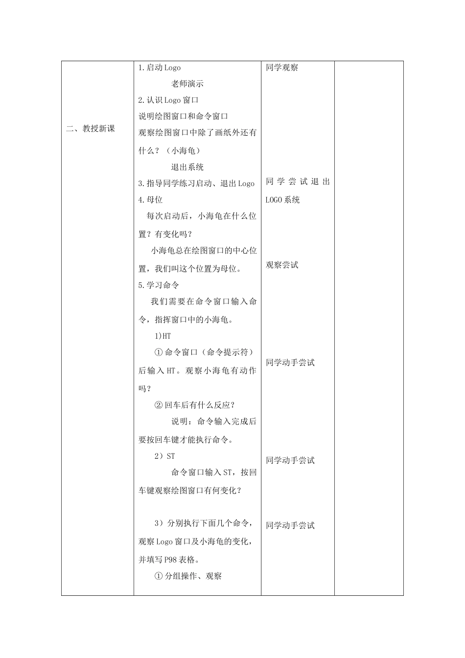 2024-2024年小学信息技术第三册-第14课奇妙的LOGO世界教案-北京版_第2页