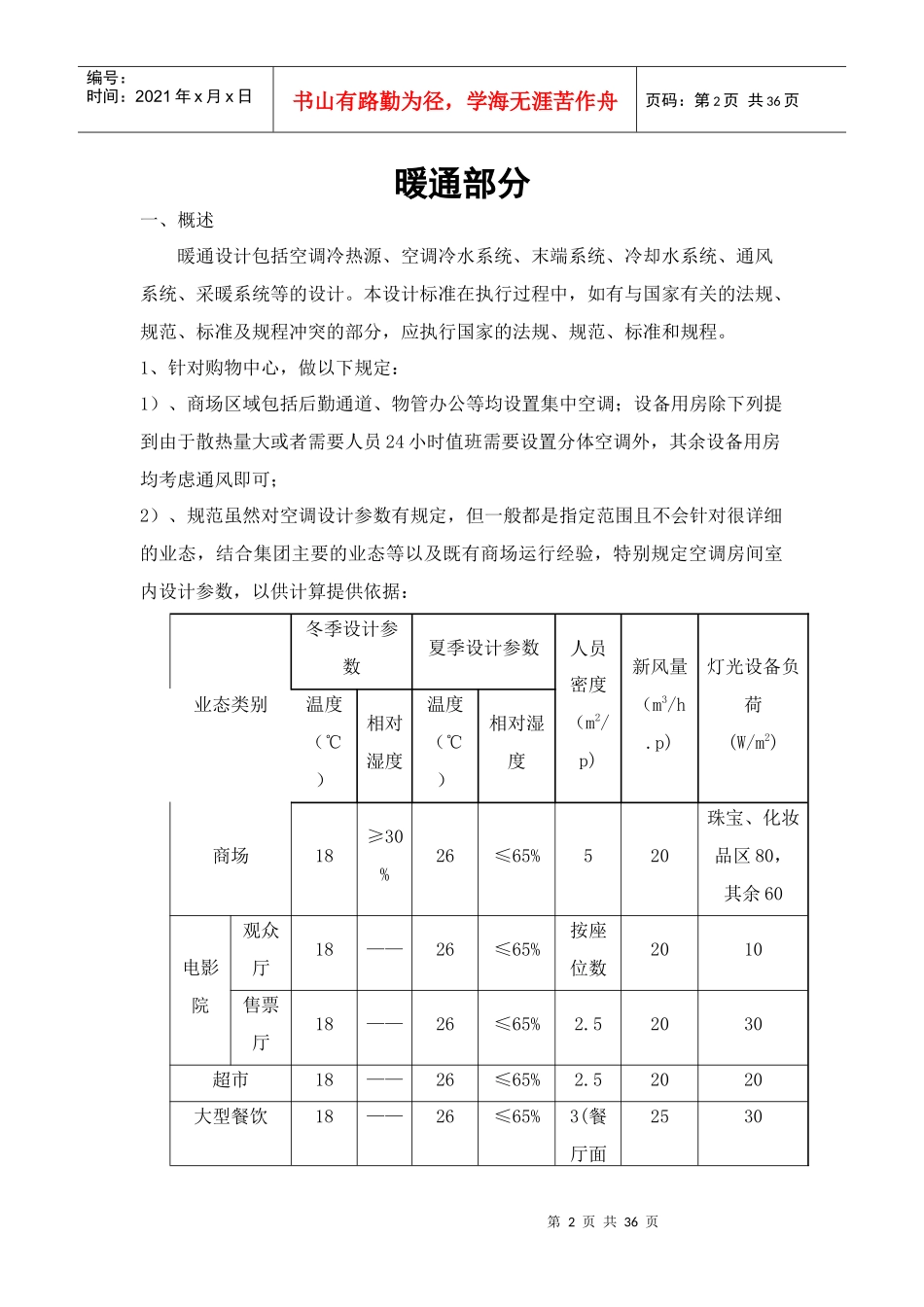 购物中心设计准则(空调、电气给排水)_第2页