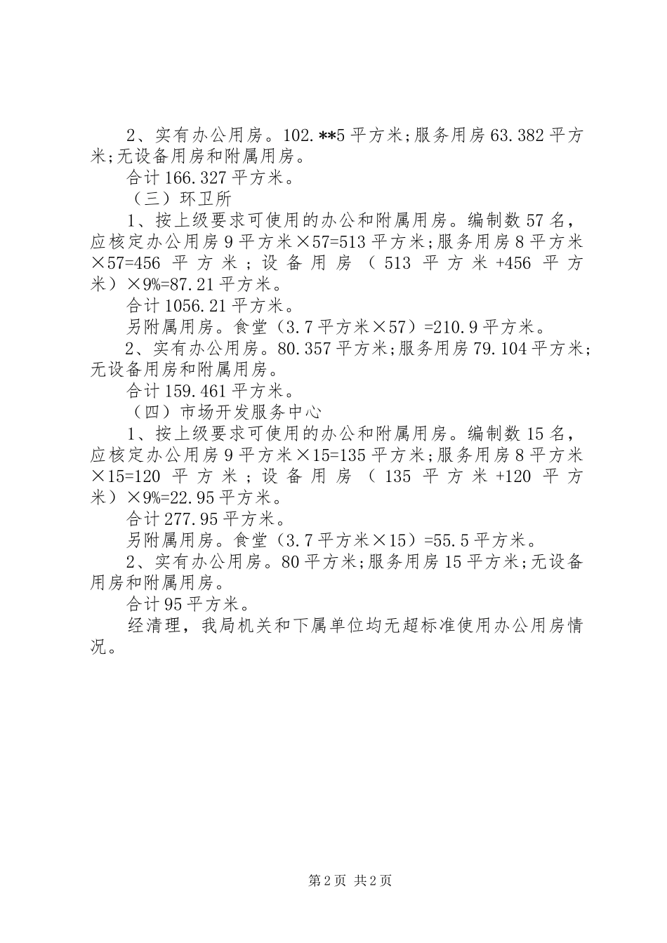 办公用房清理整改的自查报告_第2页