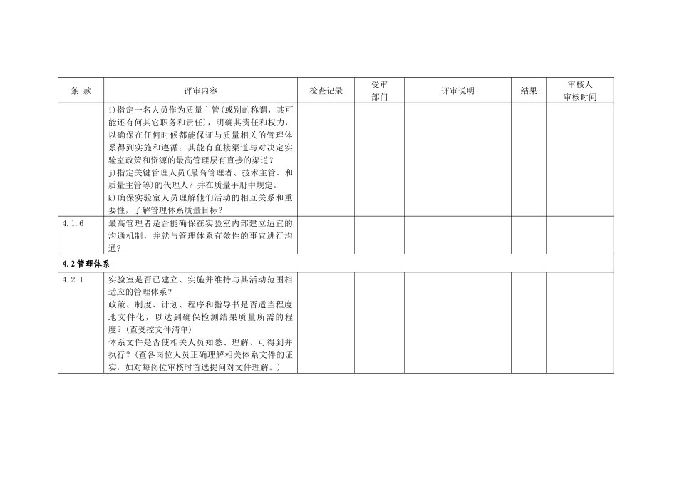 检测和校准试验室能力认可-内审检查记录_第3页