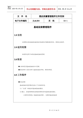 酒店质量管理程序大全--HCM华瑞