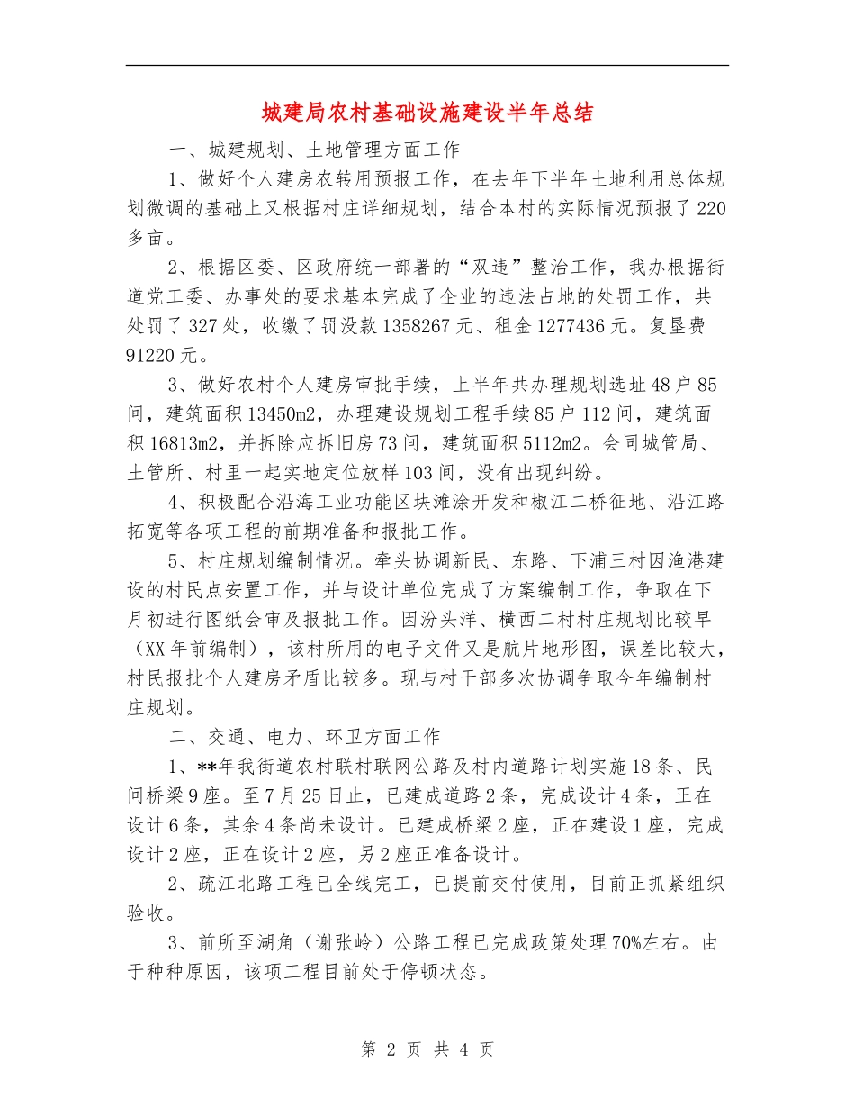 城建局农村基础设施建设半年总结_第2页