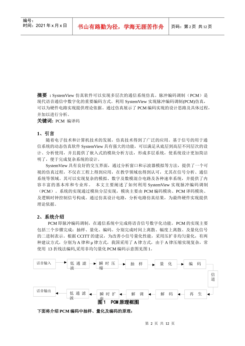 通信原理课程设计_第2页