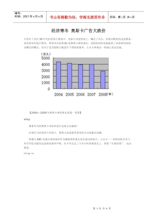 经济寒冬奥斯卡广告大跌价