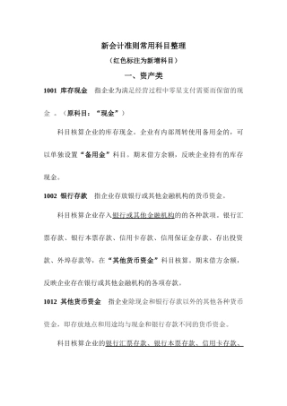 会计科目及核算
