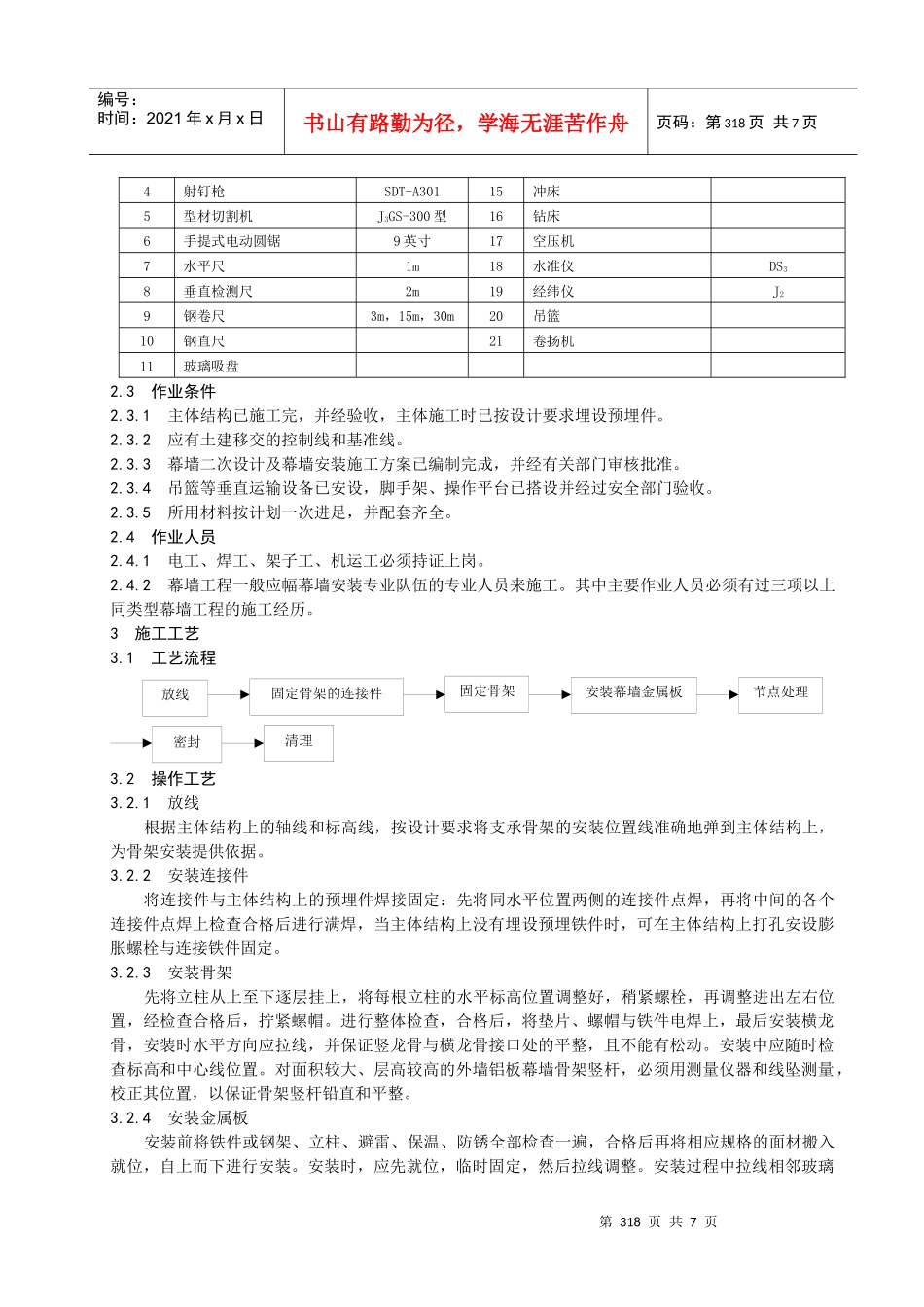 金属幕墙工程施工工艺标准介绍_第2页