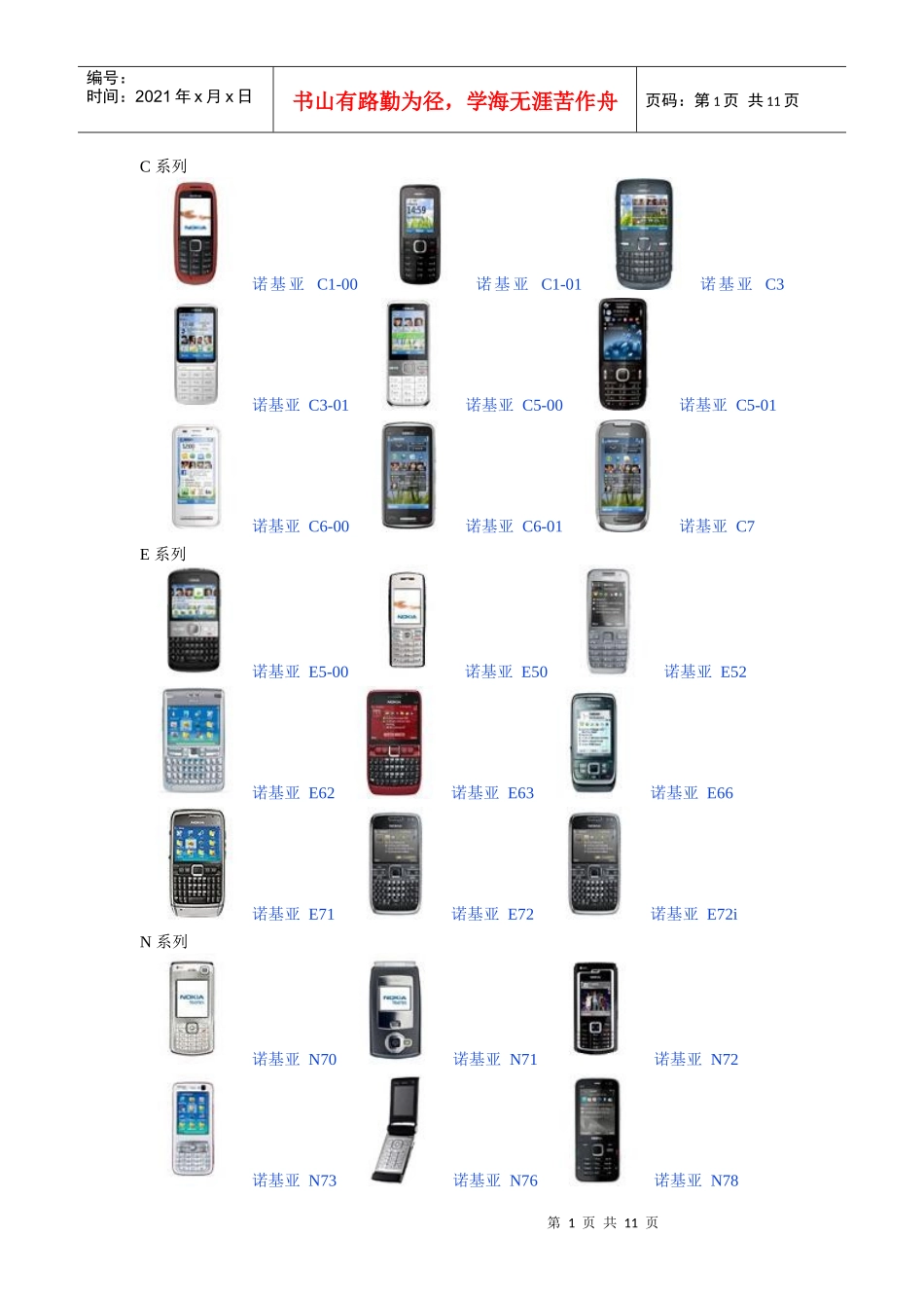 诺基亚的经典手机大全_第1页