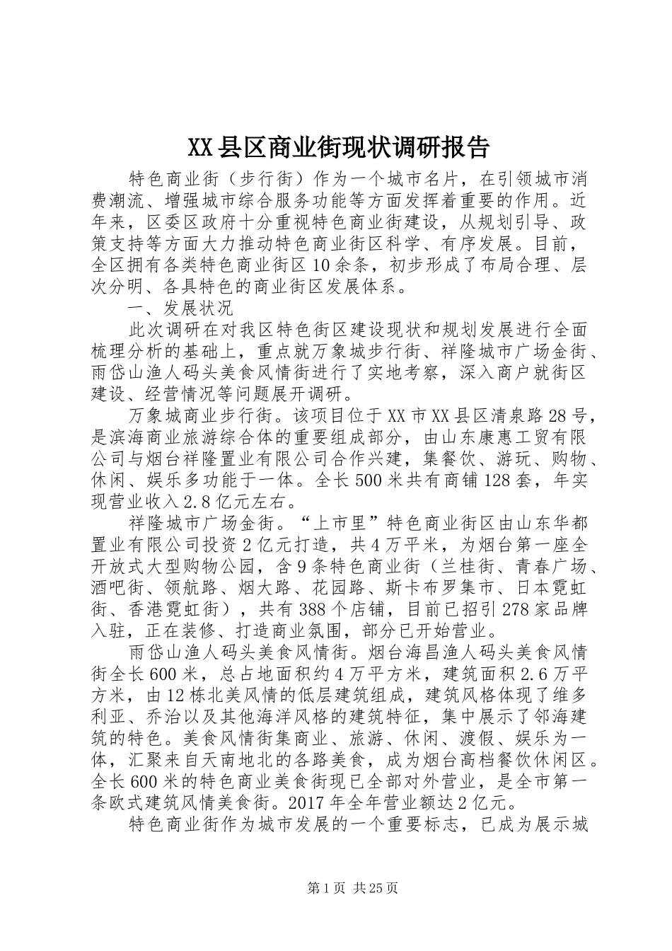 XX县区商业街现状调研报告_第1页