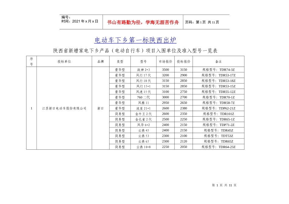 电动车下乡第一标陕西出炉_第1页