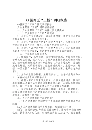 XX县两区“三新”调研报告