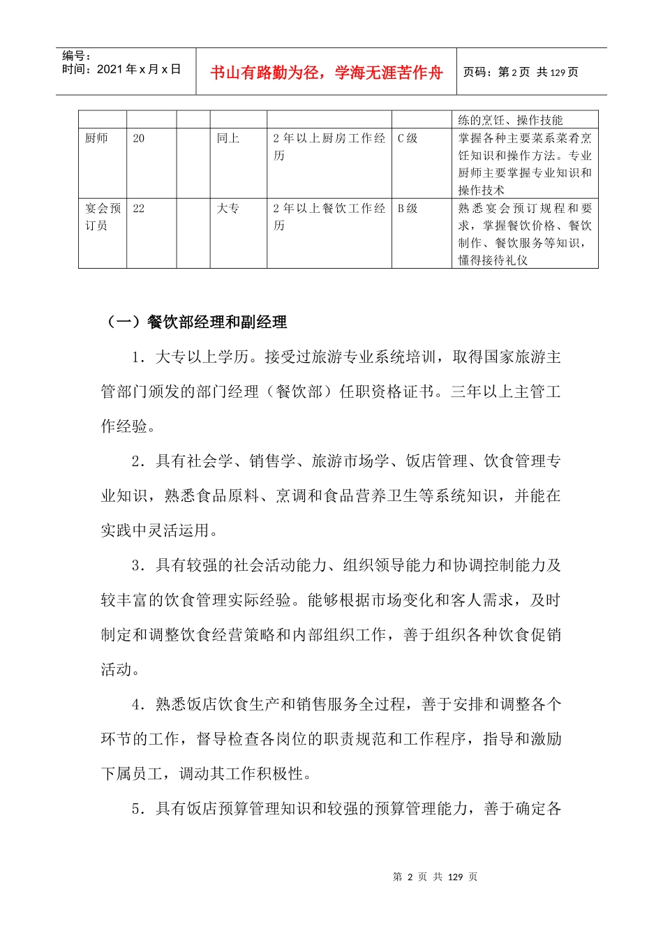 餐饮部岗位职责(旧)_第2页